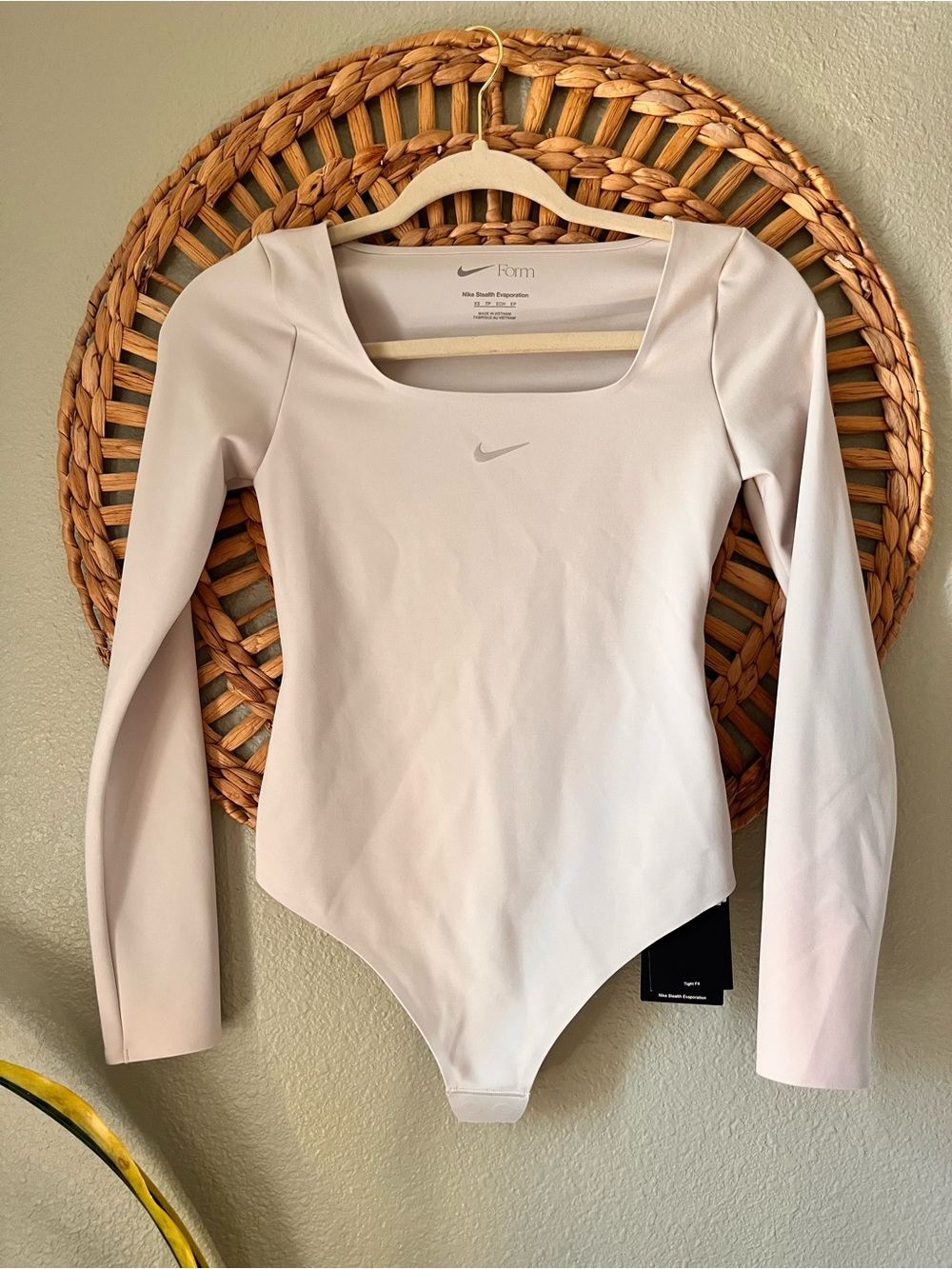 Nike Long-Sleeve Scoop Neck Bodysuit — Off White